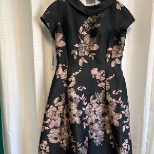 Rickie Freeman for Teri Jon Floral Jacquard Cocktail Dress – Size 14